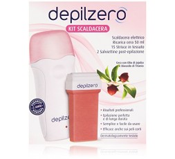 Depilzero - Kit Scaldacera, Cera con Olio di Jojoba e Biossido di Titanio - 1 Confezione