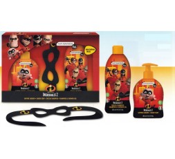 Incredibles 2 Conf. Sapone Liquido 250 ml & Doccia Shampoo 250 ml & Maschera in Feltro