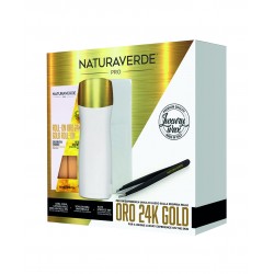 Naturaverde Pro Kit Depilazione Oro 24K Scaldacera & Ricarica & 10 Strisce & Pinzetta